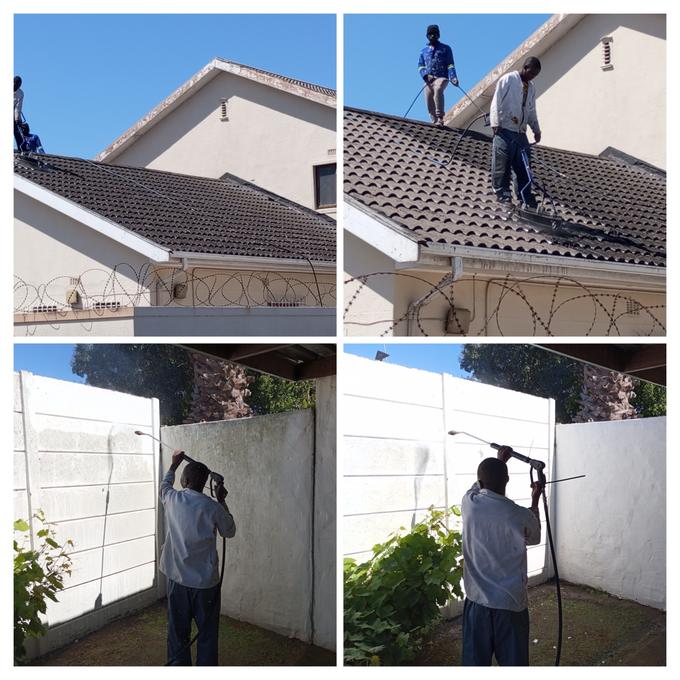 Exterior wall and roof cleaned of built-up grime, Cape Town